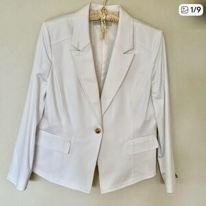 TAHARI A.S. LEVINE Jacket Blazer Single Gold Button Lined Sz 14-16 PERFECT